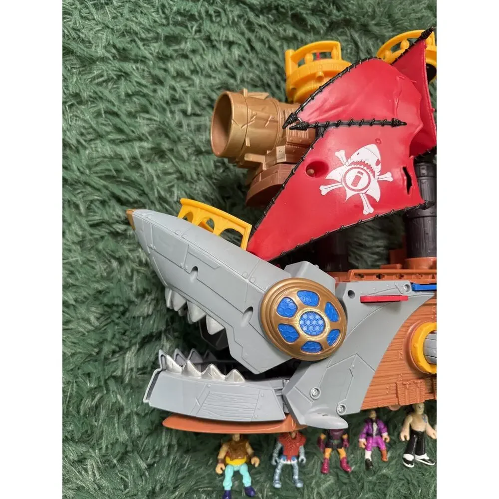 Imaginext Shark Pirate Ship Playset & 6 Action Figures Lot